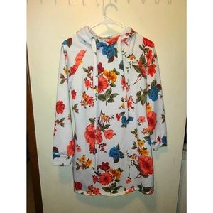 Hooded Floral mini sweater dress